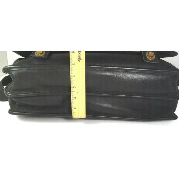Coach 7205 Vintage Black Leather Briefcase Messenger Bag with Strap -Made In USA - Picture 6 of 12